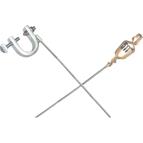 Light-Duty Bonding & Grounding Wire Assemblies - Alligator Clip & Small C-Clamps Dufferin Supply