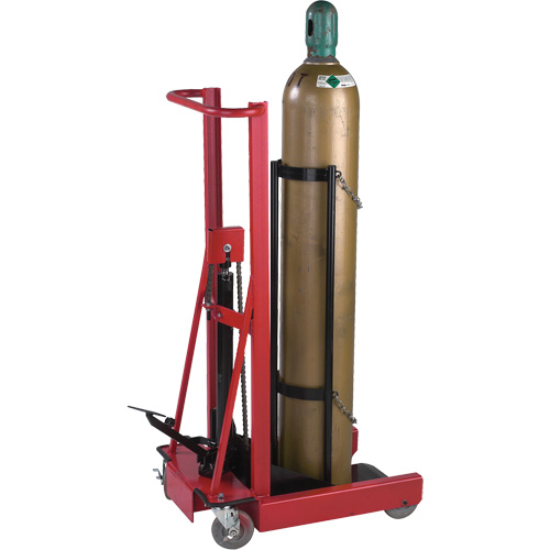 Hydraulic Cylinder Lift, Rubber Wheels, 12" W x 20" L Base, 300 lbs. Dufferin Supply