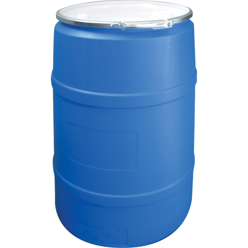 Polyethylene Drums, 55 US gal (45 imp. gal.), Open Top, Blue Dufferin Supply
