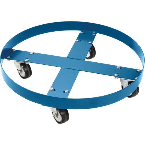 Drum Dolly, Steel, 750 lbs. Capacity, 24" Diameter, Polyolefin Casters Dufferin Supply