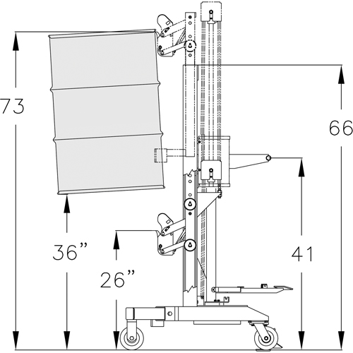 Manipulateur ergonomique de baril &agrave; port&eacute;e &eacute;lev&eacute;, DM-100-HR, 30 - 85 gal. US (25 - 70 gal. imp.) Dufferin Supply