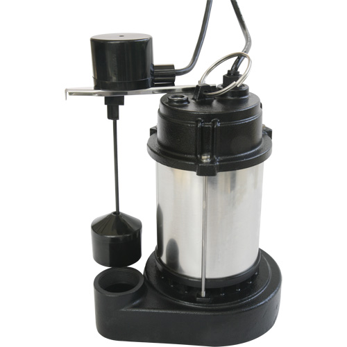 Stainless Steel Housing-Cast Iron Base Sump Pump, 1/3 HP, 3630 GPH Flow Rate Dufferin Supply