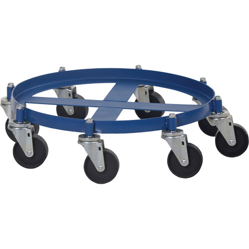 Octagon Drum Dolly, Steel, 2000 lbs. Capacity, 27-1/16" Diameter, Cast Iron Casters Dufferin Supply