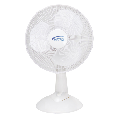 Oscillating Desk Fan with Push Buttons, 12" Diameter, 3 Speeds Dufferin Supply