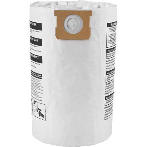 Sacs filtrants pour d&eacute;bris secs jetables de type G, 15 - 22 gal US Dufferin Supply