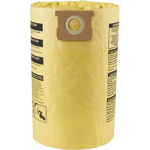 Sacs filtrants pour d&eacute;bris secs jetables &agrave; haute efficacit&eacute; de type J, 15 - 22 gal US Dufferin Supply