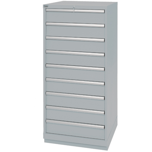 Drawer Cabinets, 9 Drawers, 28-1/4" W x 28-1/2" D x 59-1/2" H, Grey Dufferin Supply
