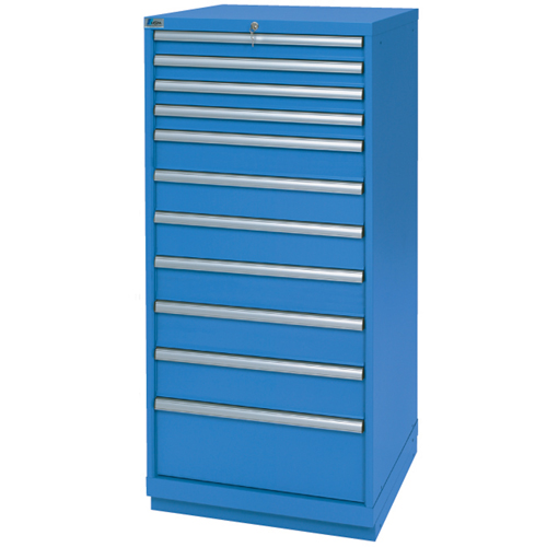 Armoires de rangement avec tiroirs, 11 tiroirs, 28-1/4" la x 28-1/2" p x 59-1/2" h, Bleu brillant Dufferin Supply