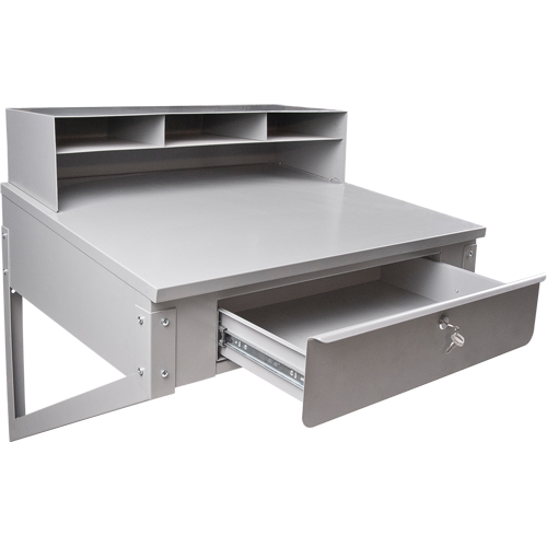 Wall-Mounted Shop Desk, 34-1/2" W x 28" D x 31" H, Grey Dufferin Supply