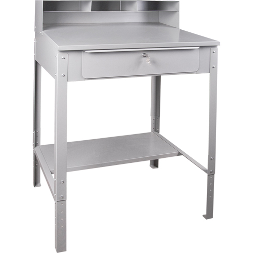 Open Floor Style Shop Desk, 34-1/2" W x 30" D x 53" H, Grey Dufferin Supply