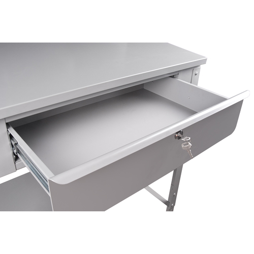 Open Floor Style Shop Desk, 34-1/2" W x 30" D x 53" H, Grey Dufferin Supply
