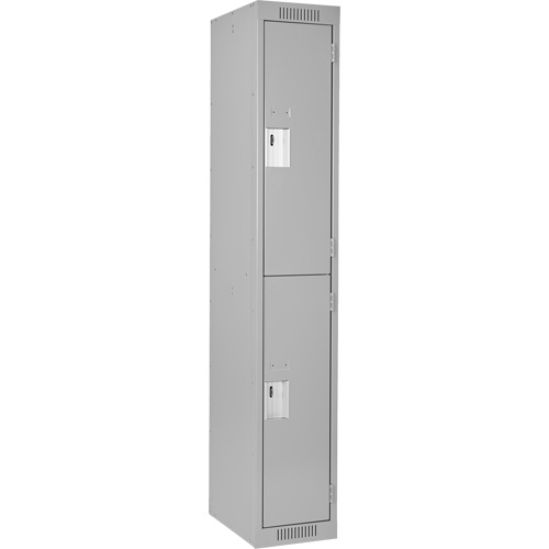 Casiers Clean Line, 2 niveaux, 12" x 18" x 72", Acier, Gris, Rivet (assembl&eacute;) Dufferin Supply