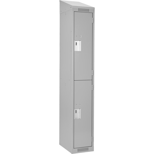 Casiers Clean Line, 2 niveaux, 12" x 18" x 78", Acier, Gris, Rivet (assembl&eacute;) Dufferin Supply