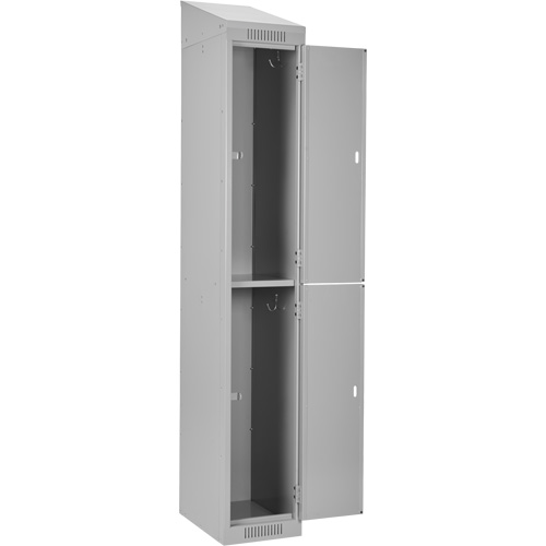 Clean Line Lockers, 2 -tier, Bank of 3, 36" x 18" x 78", Steel, Grey, Rivet (Assembled) Dufferin Supply