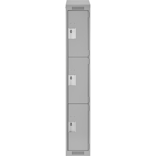 Casiers Clean Line, 3 niveaux, 12" x 18" x 78", Acier, Gris, Rivet (assembl&eacute;) Dufferin Supply