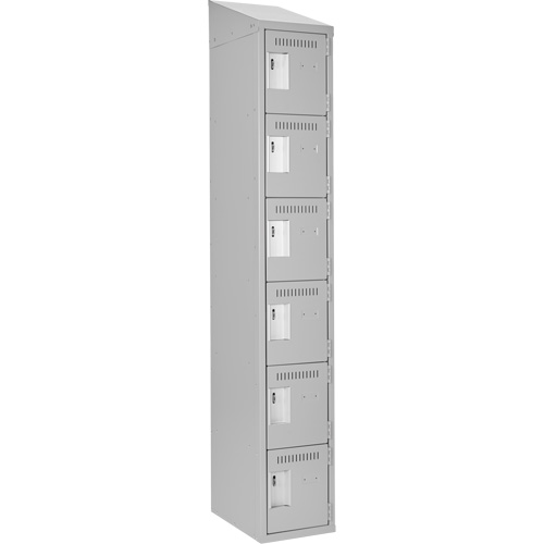 Clean Line Lockerette , 6 -tier, 12" x 18" x 78", Steel, Grey, Rivet (Assembled) Dufferin Supply