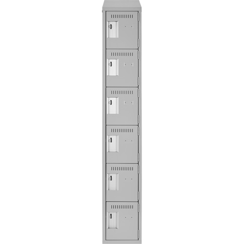 Clean Line Lockerette , 6 -tier, 12" x 18" x 78", Steel, Grey, Rivet (Assembled) Dufferin Supply