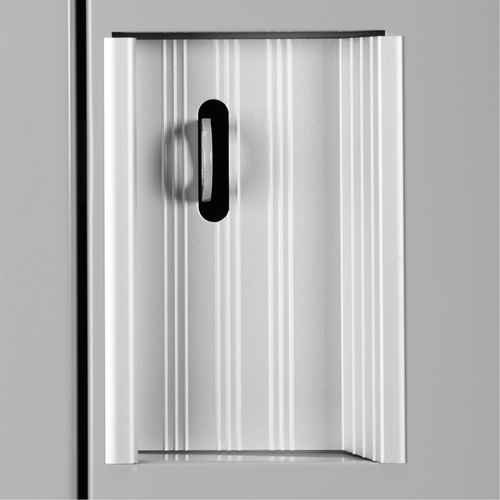 Clean Line Lockerette, 6 -tier, Bank of 4, 48" x 18" x 82", Steel, Charcoal, Rivet (Assembled) Dufferin Supply