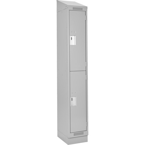 Casiers Clean Line, 2 niveaux, 12" x 18" x 82", Acier, Gris, Rivet (assembl&eacute;) Dufferin Supply