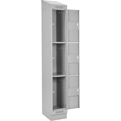 Clean Line Lockers, 3 -tier, Bank of 4, 48" x 18" x 82", Steel, Grey, Rivet (Assembled) Dufferin Supply