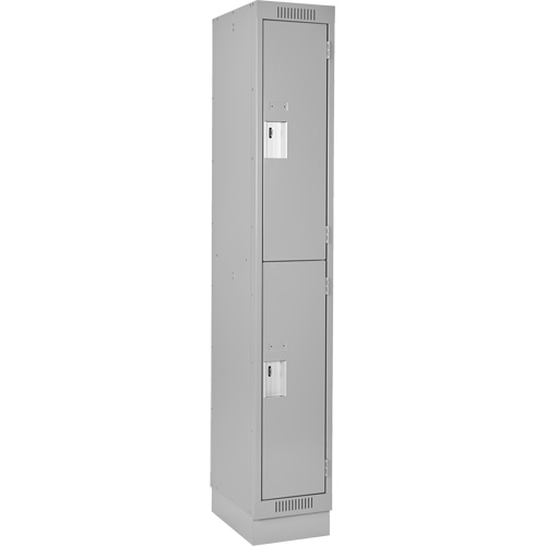 Casiers Clean Line, 2 niveaux, 12" x 18" x 76", Acier, Gris, Rivet (assembl&eacute;) Dufferin Supply