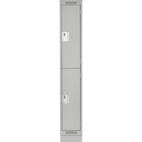 Casiers Clean Line, 2 niveaux, 12" x 18" x 76", Acier, Gris, Rivet (assembl&eacute;) Dufferin Supply