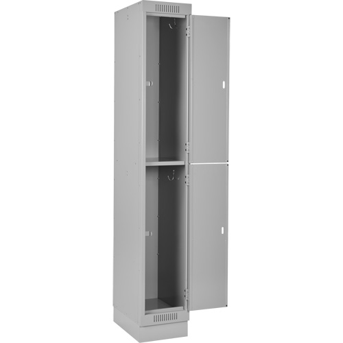 Clean Line Lockers, 2 -tier, Bank of 3, 36" x 18" x 76", Steel, Grey, Rivet (Assembled) Dufferin Supply
