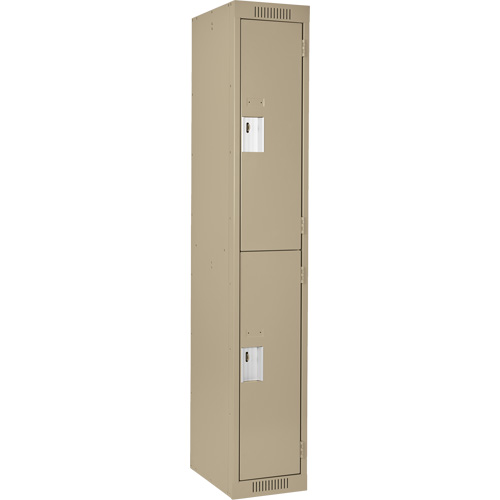 Casiers Clean Line, 2 niveaux, 12" x 18" x 72", Acier, Beige, Rivet (assembl&eacute;) Dufferin Supply