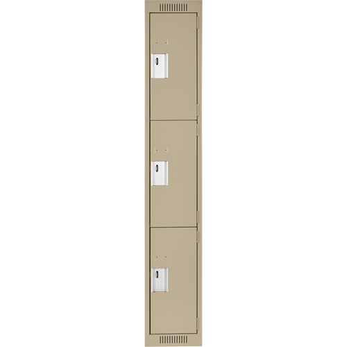 Casiers Clean Line, 3 niveaux, 12" x 18" x 72", Acier, Beige, Rivet (assembl&eacute;) Dufferin Supply