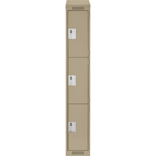 Casiers Clean Line, 3 niveaux, 12" x 18" x 78", Acier, Beige, Rivet (assembl&eacute;) Dufferin Supply