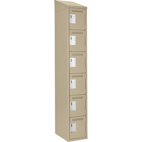 Clean Line Lockerette, 6 -tier, 12" x 18" x 78", Steel, Beige, Rivet (Assembled) Dufferin Supply