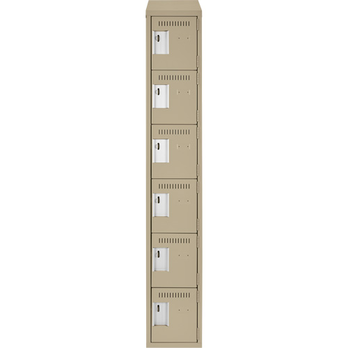 Clean Line Lockerette, 6 -tier, 12" x 18" x 78", Steel, Beige, Rivet (Assembled) Dufferin Supply