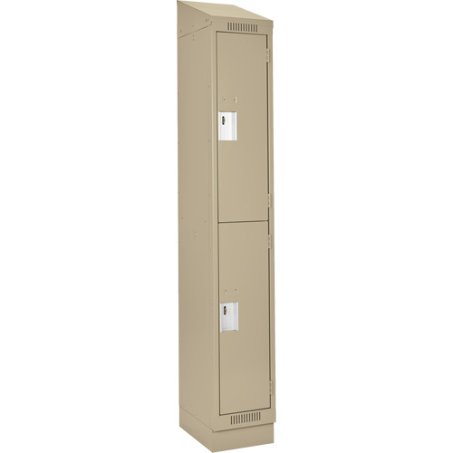 Casiers Clean Line, 2 niveaux, 12" x 18" x 82", Acier, Beige, Rivet (assembl&eacute;) Dufferin Supply