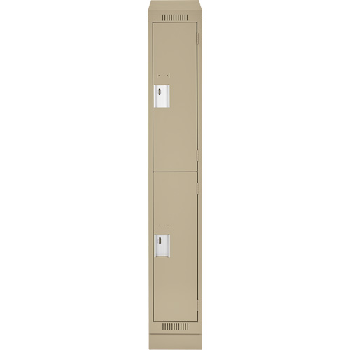Casiers Clean Line, 2 niveaux, 12" x 18" x 82", Acier, Beige, Rivet (assembl&eacute;) Dufferin Supply