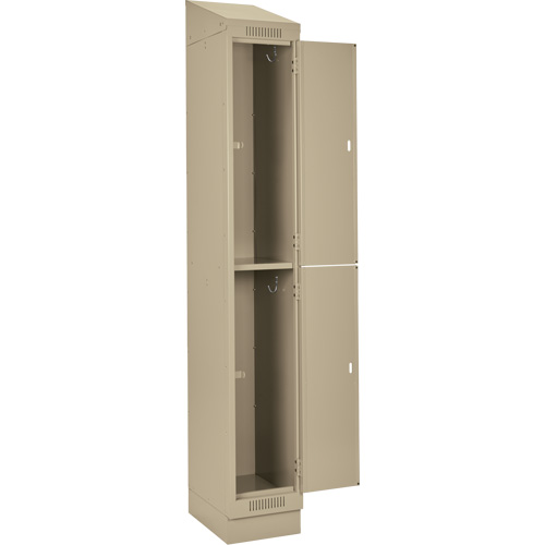 Clean Line Lockers, 2 -tier, Bank of 4, 48" x 18" x 82", Steel, Beige, Rivet (Assembled) Dufferin Supply