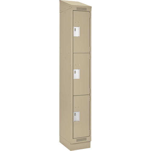 Casiers Clean Line, 3 niveaux, 12" x 18" x 82", Acier, Beige, Rivet (assembl&eacute;) Dufferin Supply