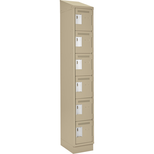 Clean Line Lockerette , 6 -tier, 12" x 18" x 82", Steel, Beige, Rivet (Assembled) Dufferin Supply
