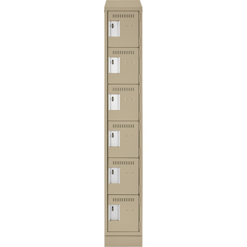 Clean Line Lockerette , 6 -tier, 12" x 18" x 82", Steel, Beige, Rivet (Assembled) Dufferin Supply