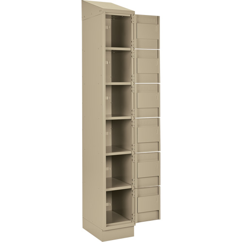 Clean Line Lockerette , 6 -tier, Bank of 3, 36" x 18" x 82", Steel, Beige, Rivet (Assembled) Dufferin Supply