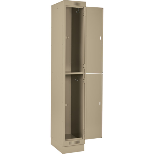 Clean Line Lockers, 2 -tier, Bank of 3, 36" x 18" x 76", Steel, Beige, Rivet (Assembled) Dufferin Supply