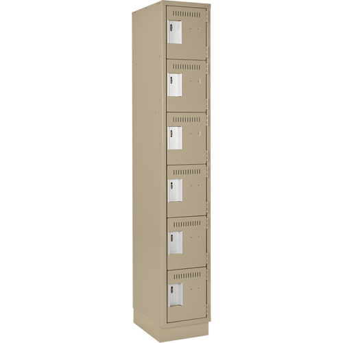 Clean Line Lockerette, 6 -tier, 12" x 18" x 76", Steel, Beige, Rivet (Assembled) Dufferin Supply