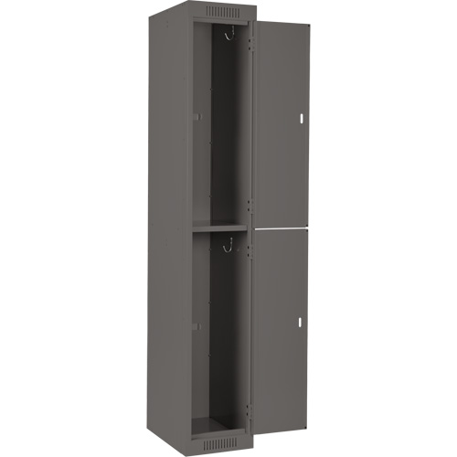 Clean Line Lockers, 2 -tier, Bank of 4, 48" x 18" x 72", Steel, Charcoal, Rivet (Assembled) Dufferin Supply