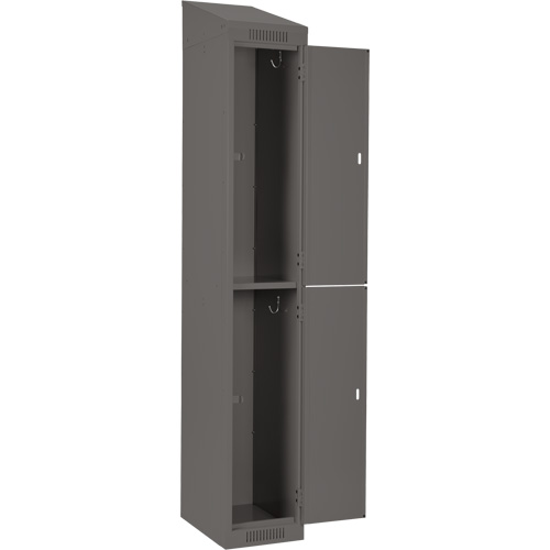 Clean Line Lockers, 2 -tier, Bank of 4, 48" x 18" x 78", Steel, Charcoal, Rivet (Assembled) Dufferin Supply