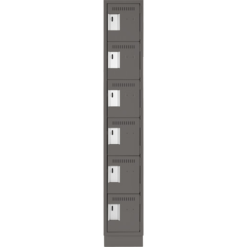Clean Line Lockerette, 6 -tier, 12" x 18" x 76", Steel, Charcoal, Rivet (Assembled) Dufferin Supply