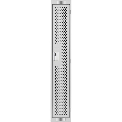Clean Line Lockers, 12" x 12" x 72", Steel, Grey, Rivet (Assembled), Perforated Dufferin Supply