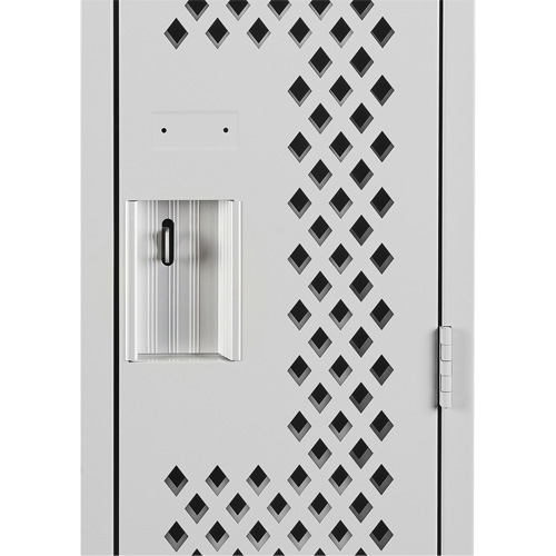 Clean Line Lockers, 12" x 12" x 72", Steel, Grey, Rivet (Assembled), Perforated Dufferin Supply