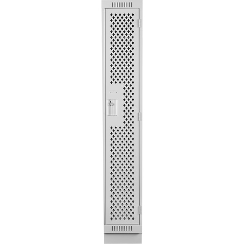 Clean Line Lockers, 12" x 15" x 76", Steel, Grey, Rivet (Assembled), Perforated Dufferin Supply