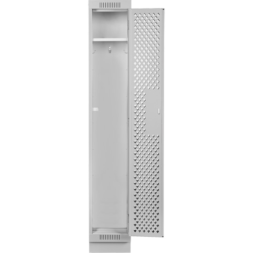 Clean Line Lockers, 12" x 15" x 76", Steel, Grey, Rivet (Assembled), Perforated Dufferin Supply