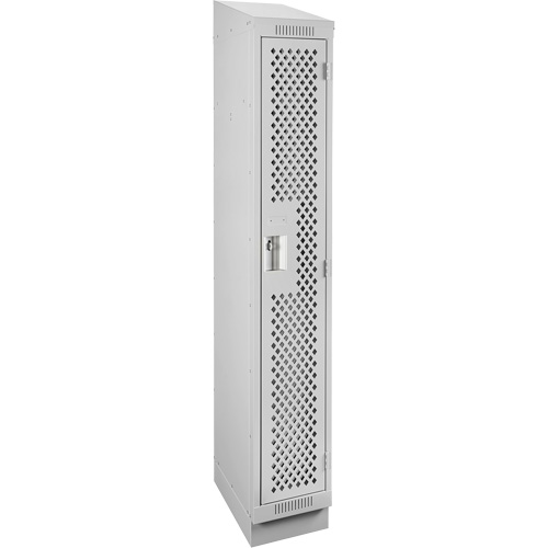 Clean Line Lockers, 12" x 18" x 82", Steel, Grey, Rivet (Assembled), Perforated Dufferin Supply