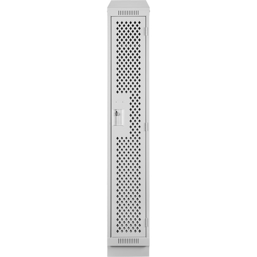 Clean Line Lockers, 12" x 18" x 82", Steel, Grey, Rivet (Assembled), Perforated Dufferin Supply